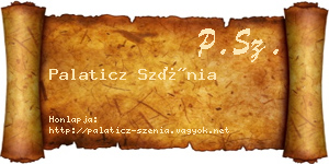 Palaticz Szénia névjegykártya